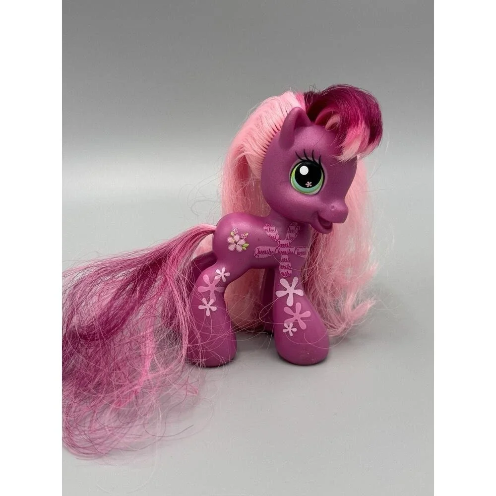 2008 Hasbro My Little Pony Cheerilee Figure Brushable Hair Pink Flower MLP 4